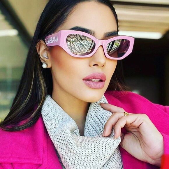 SALE! NEW D&G DG6186 3262/5 Pink Mirror Silver Cat Eye Women Sunglasses main image 10